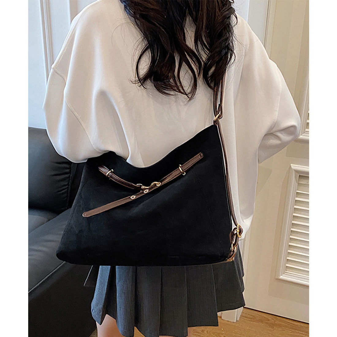 ミニミニストア miniministore トートバッグ スエード調ショルダーバッグ （ベージュ） ベージュ