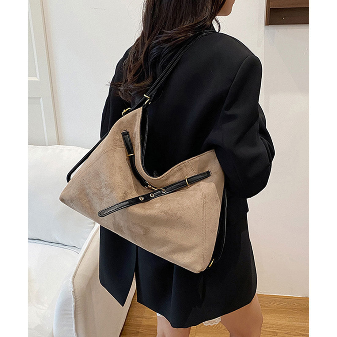 ミニミニストア miniministore トートバッグ スエード調ショルダーバッグ （ベージュ） ベージュ