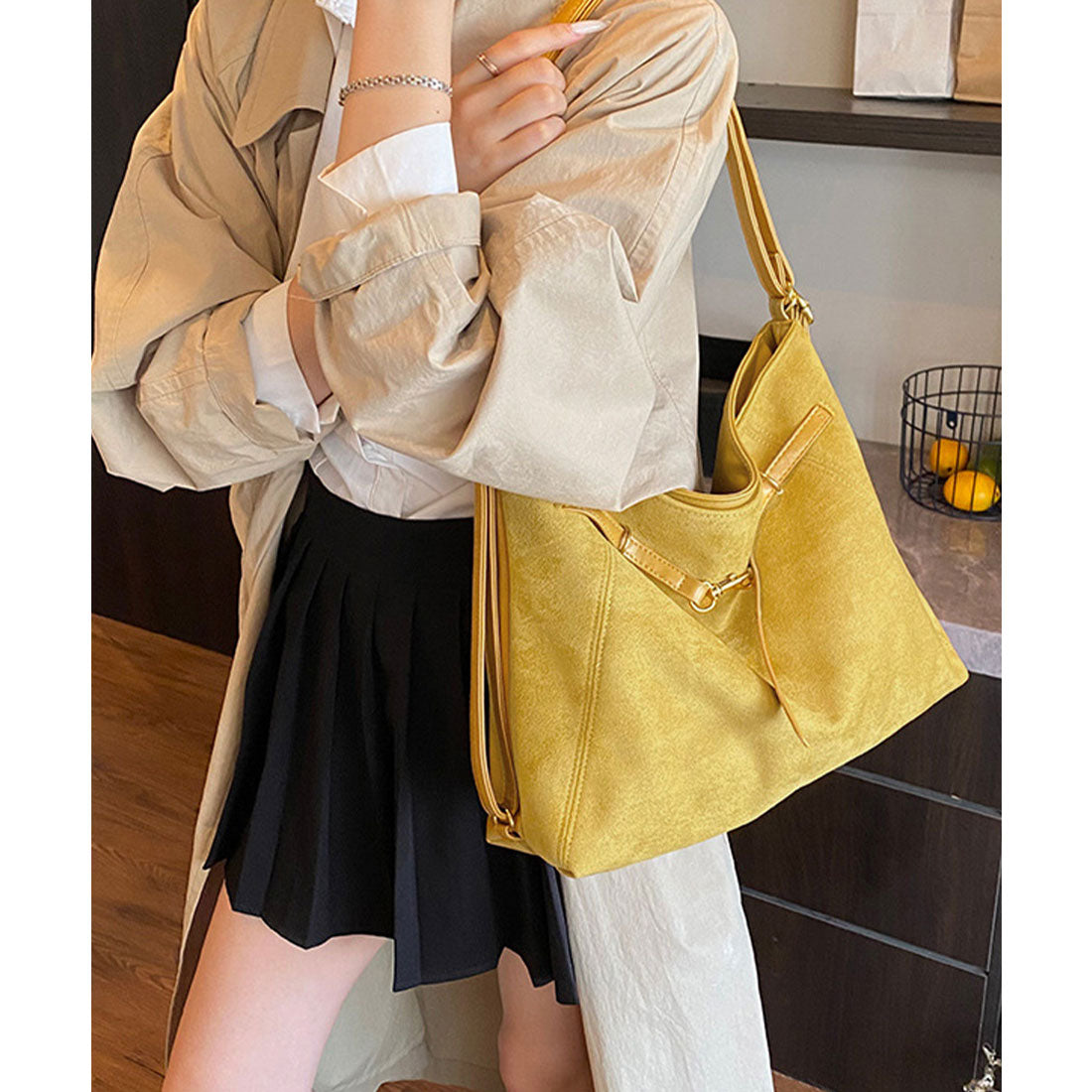 ミニミニストア miniministore トートバッグ スエード調ショルダーバッグ （ベージュ） ベージュ