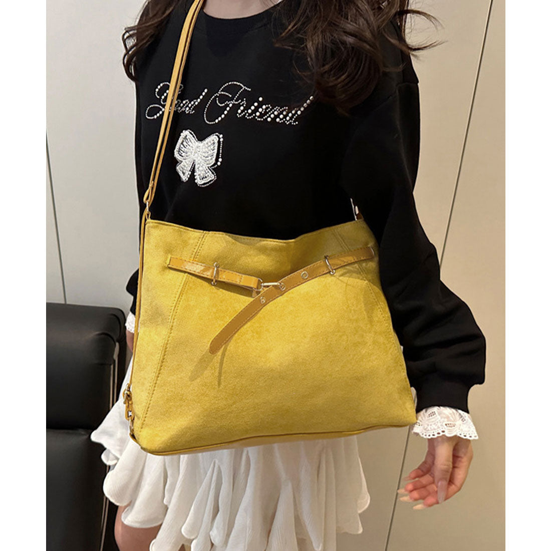 ミニミニストア miniministore トートバッグ スエード調ショルダーバッグ （ベージュ） ベージュ