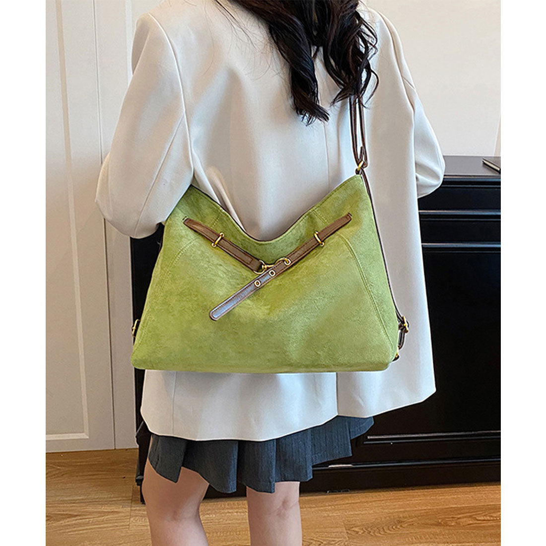 ミニミニストア miniministore トートバッグ スエード調ショルダーバッグ （ベージュ） ベージュ