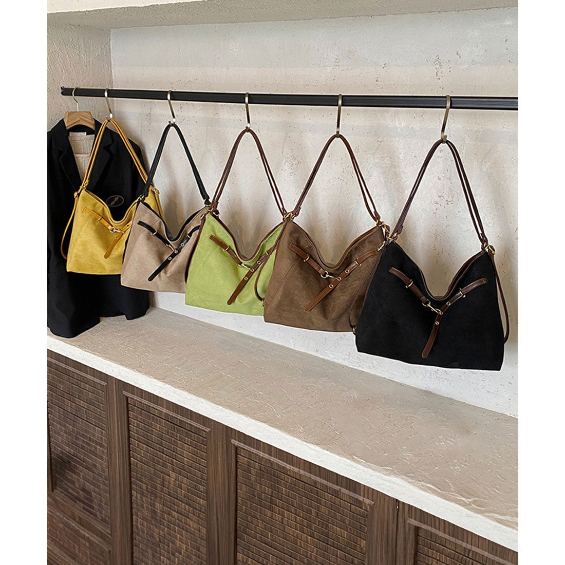 ミニミニストア miniministore トートバッグ スエード調ショルダーバッグ （ベージュ） ベージュ