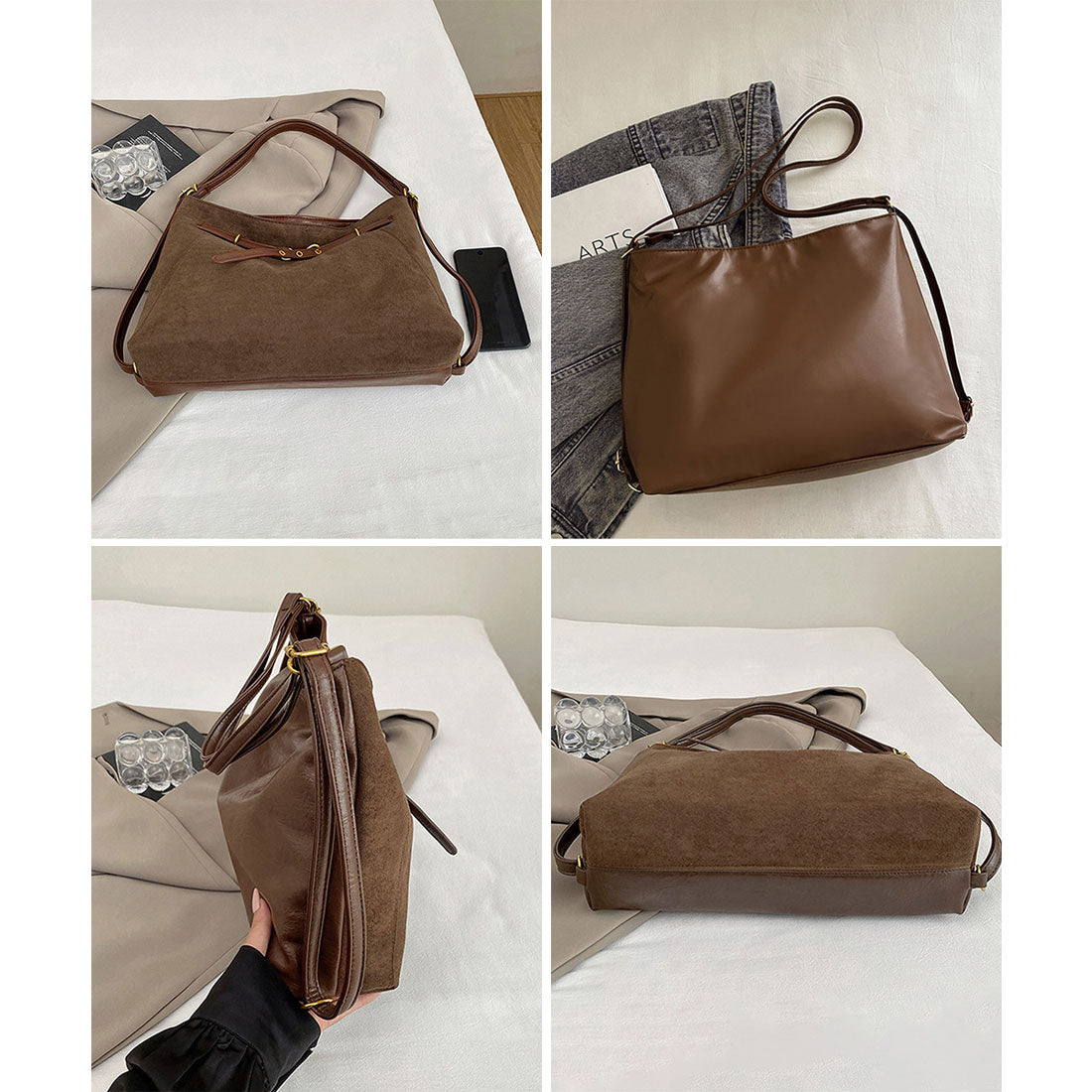 ミニミニストア miniministore トートバッグ スエード調ショルダーバッグ （ベージュ） ベージュ