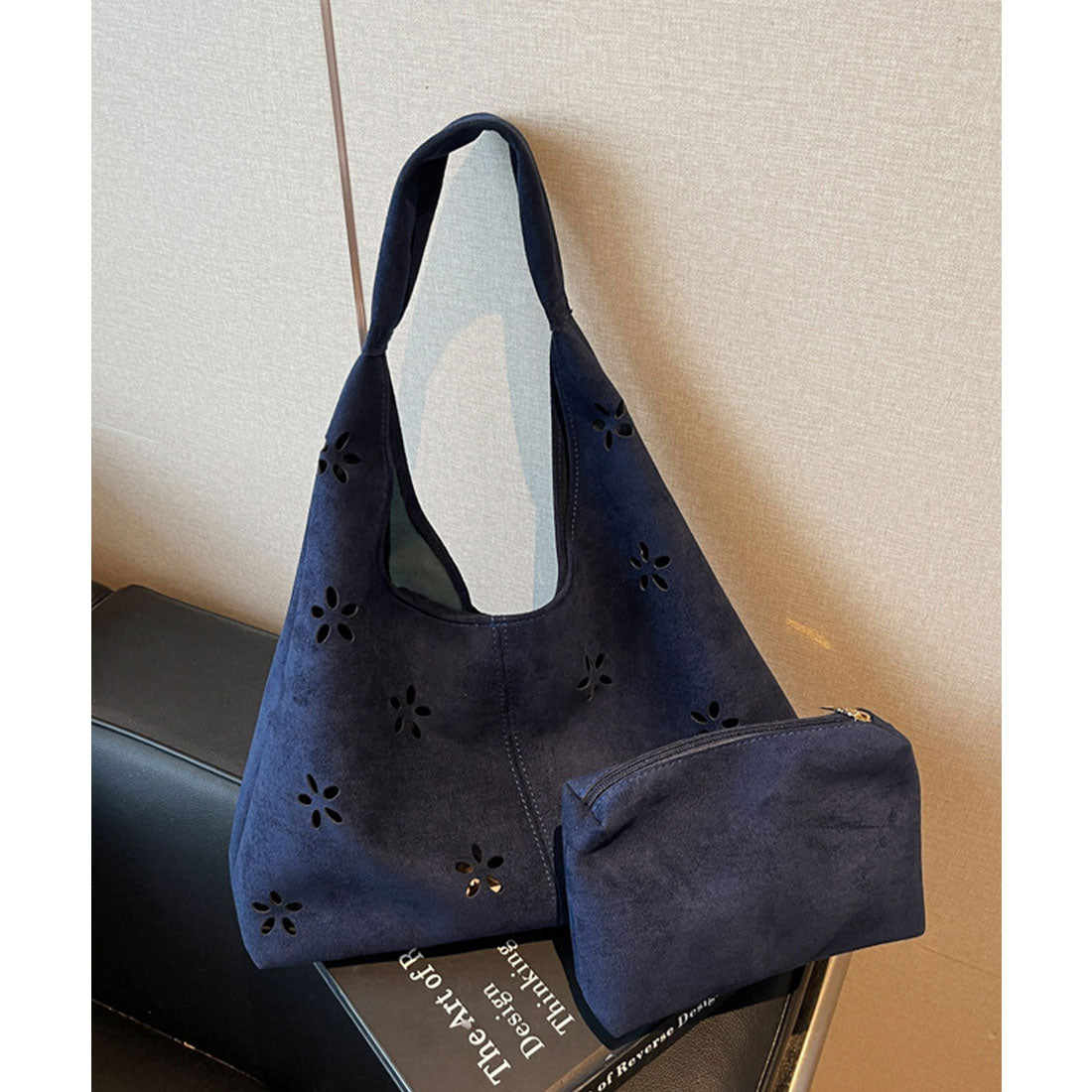 ミニミニストア miniministore 花柄カットスエード調トートバッグポーチ付 （ベージュ） ベージュ