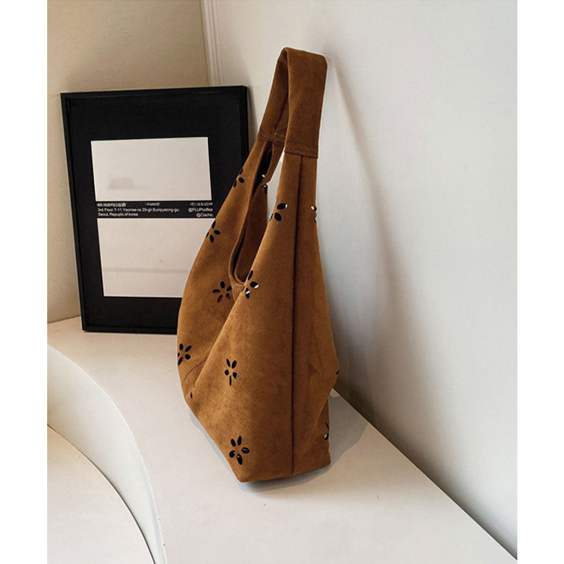 ミニミニストア miniministore 花柄カットスエード調トートバッグポーチ付 （ベージュ） ベージュ