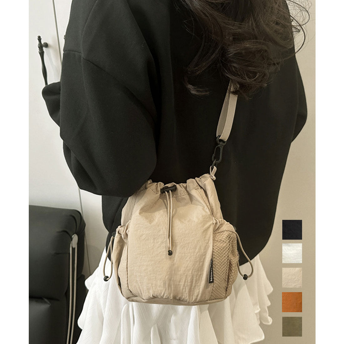 ミニミニストア miniministore ショルダーバッグ 韓国風 ユニセックス鞄 （ブラック） ブラック