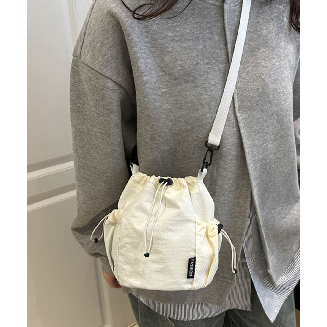 ミニミニストア miniministore ショルダーバッグ 韓国風 ユニセックス鞄 （アイボリー） アイボリー