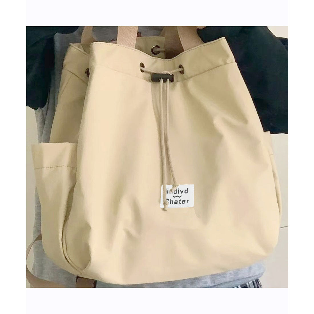 ミニミニストア miniministore ナイロンリュック 巾着トートバッグ韓国風 （サックスブルー） サックスブルー