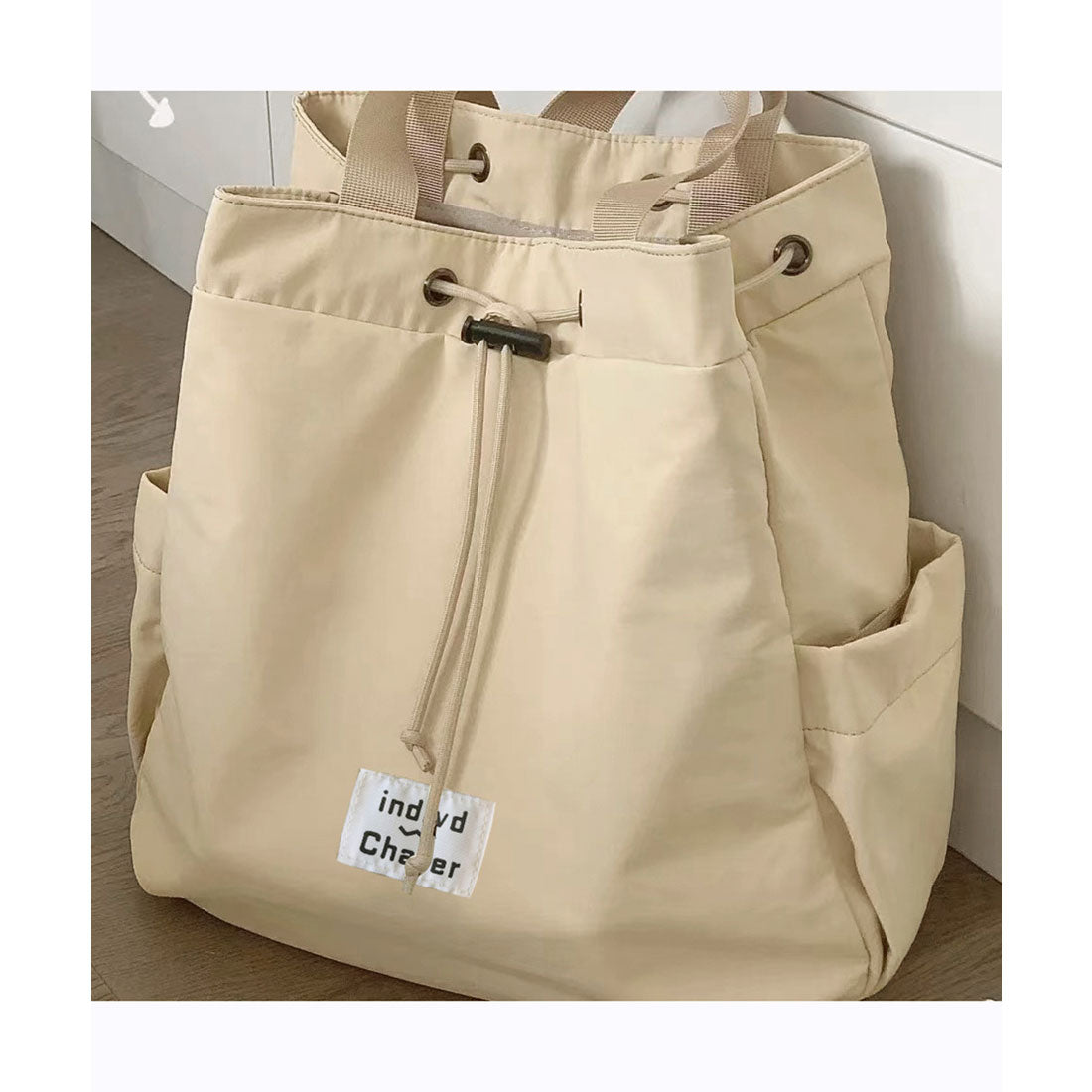 ミニミニストア miniministore ナイロンリュック 巾着トートバッグ韓国風 （サックスブルー） サックスブルー