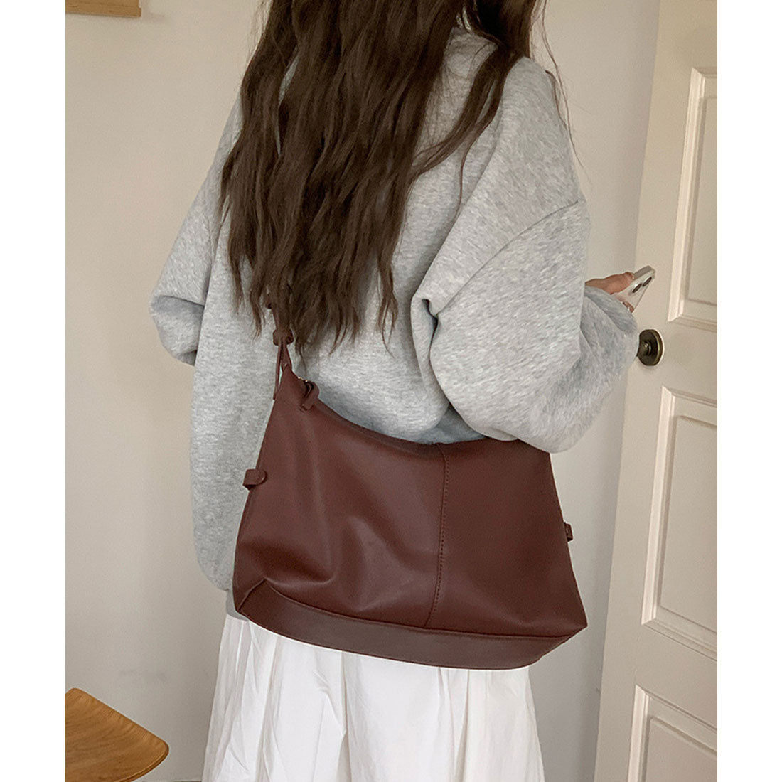 ミニミニストア miniministore ショルダーバッグ 斜めがけ鞄 韓国風 （レッドブラウン） レッドブラウン