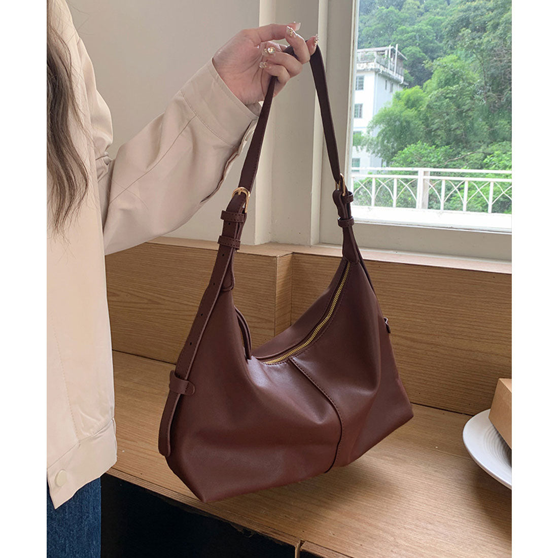 ミニミニストア miniministore ショルダーバッグ 斜めがけ鞄 韓国風 （レッドブラウン） レッドブラウン