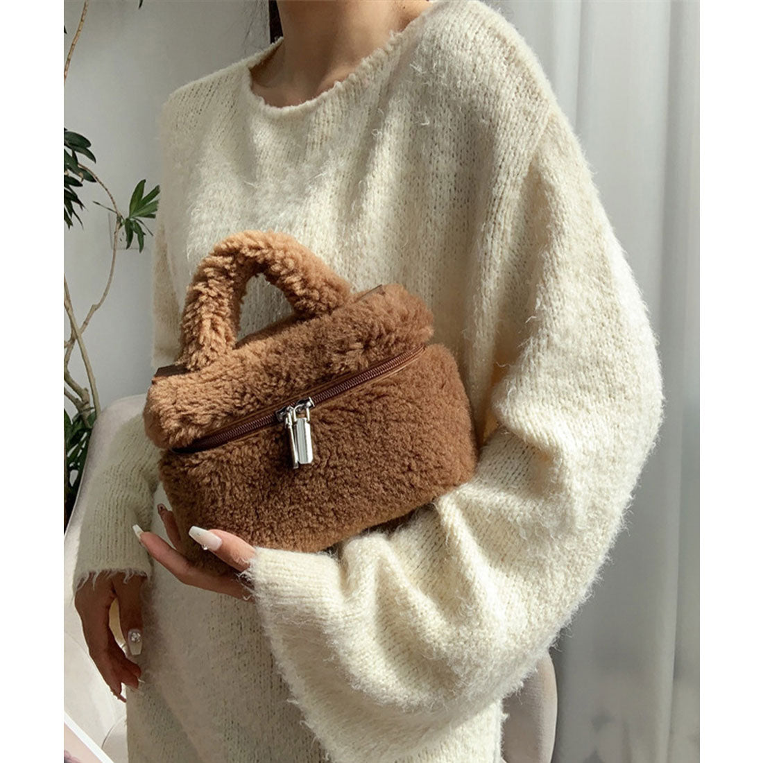 ミニミニストア miniministore ボアショルダーバッグ もこもこミニバッグ （ブラウン） ブラウン