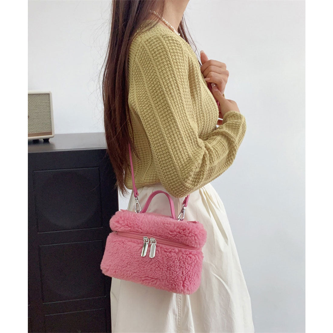 ミニミニストア miniministore ボアショルダーバッグ もこもこミニバッグ （ブラウン） ブラウン