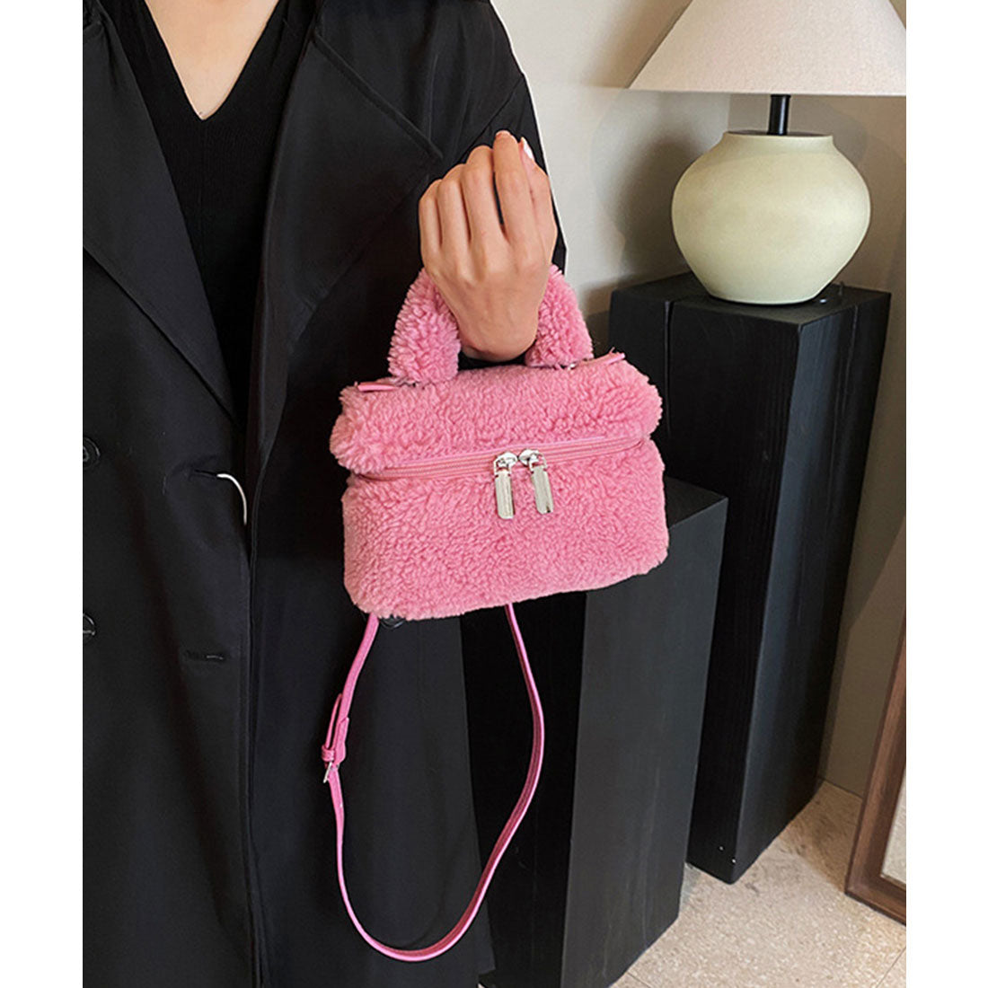 ミニミニストア miniministore ボアショルダーバッグ もこもこミニバッグ （ブラウン） ブラウン