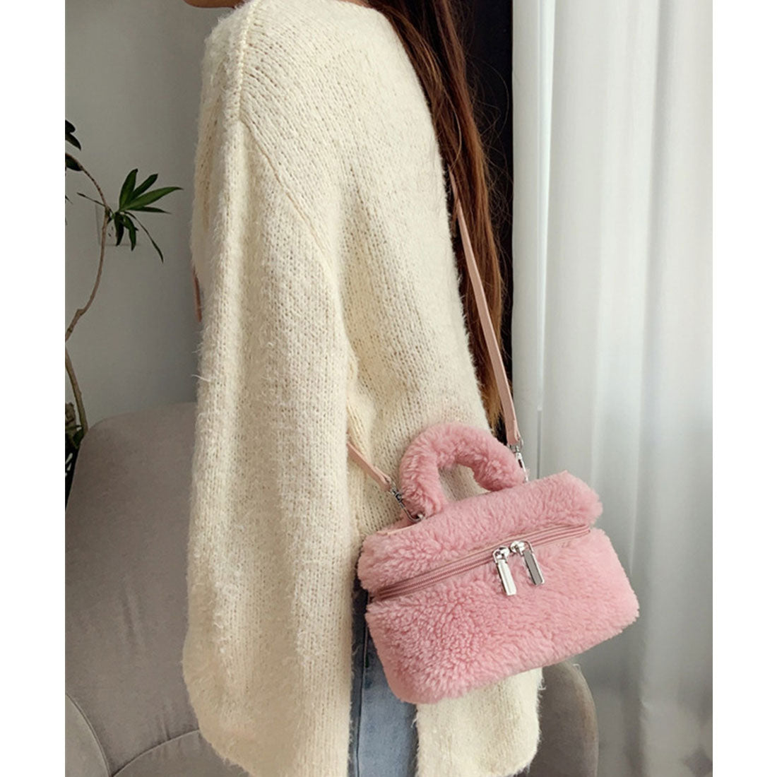 ミニミニストア miniministore ボアショルダーバッグ もこもこミニバッグ （ブラウン） ブラウン