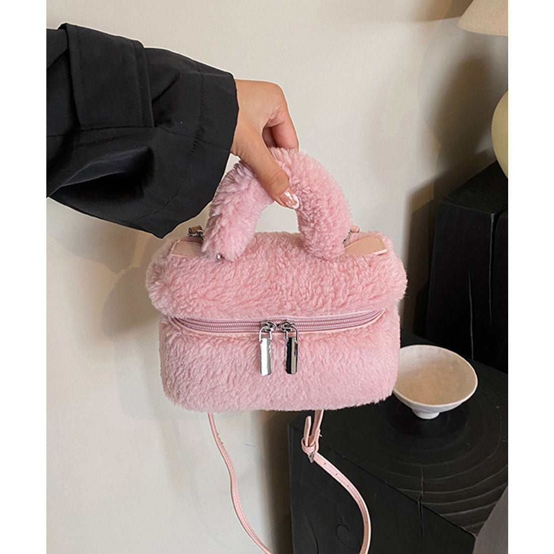 ミニミニストア miniministore ボアショルダーバッグ もこもこミニバッグ （ブラウン） ブラウン
