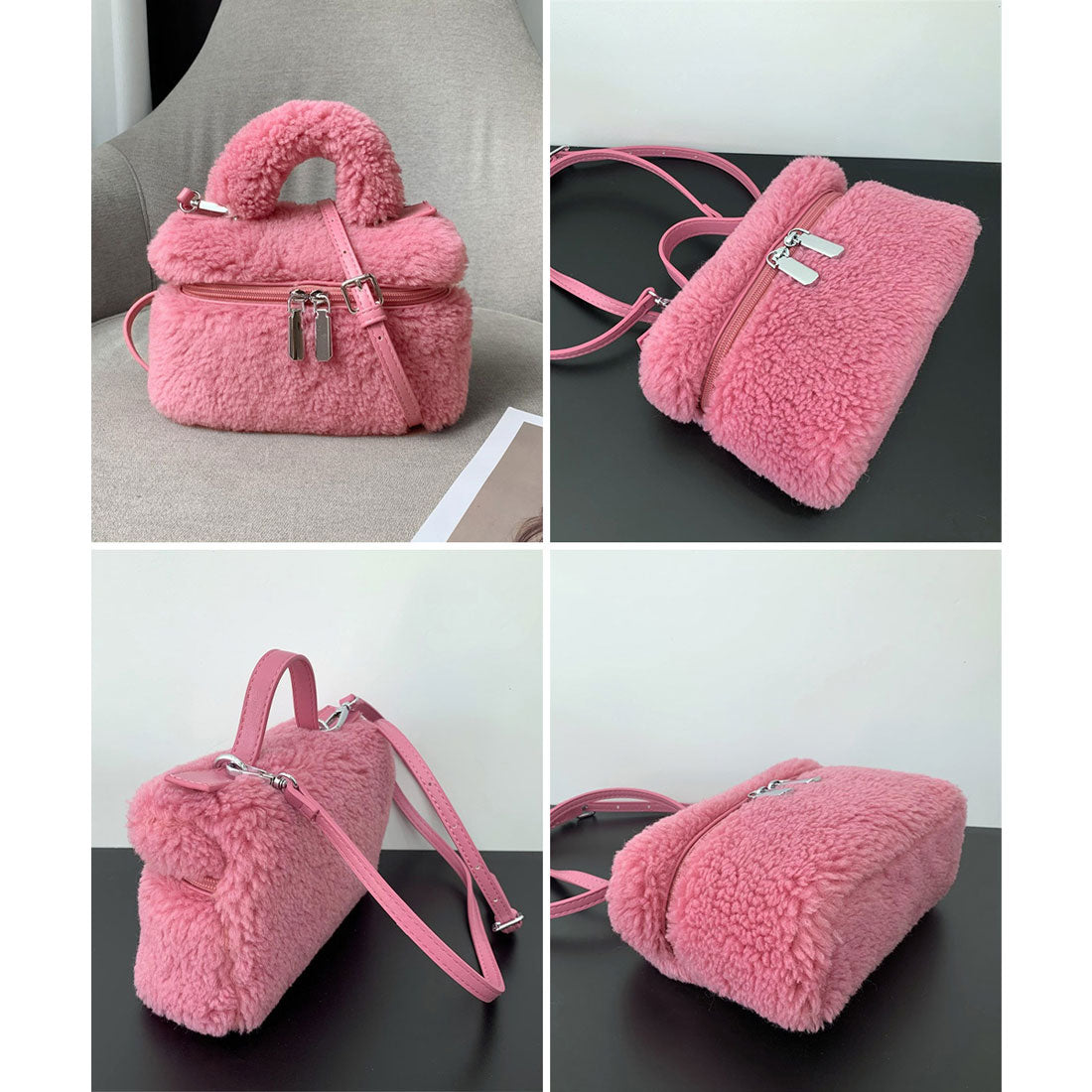 ミニミニストア miniministore ボアショルダーバッグ もこもこミニバッグ （ブラウン） ブラウン