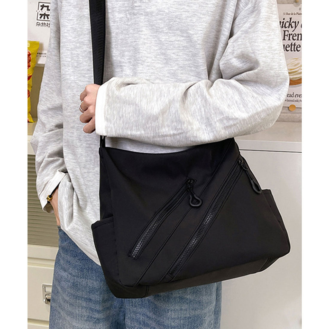 ミニミニストア miniministore ショルダーバッグ 韓国風 男女兼用バッグ （ブラック） ブラック