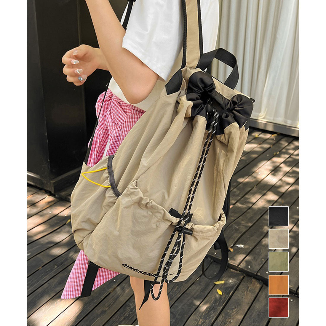 ミニミニストア miniministore パラコード巾着リュック大容量バックパック （ブラック） ブラック