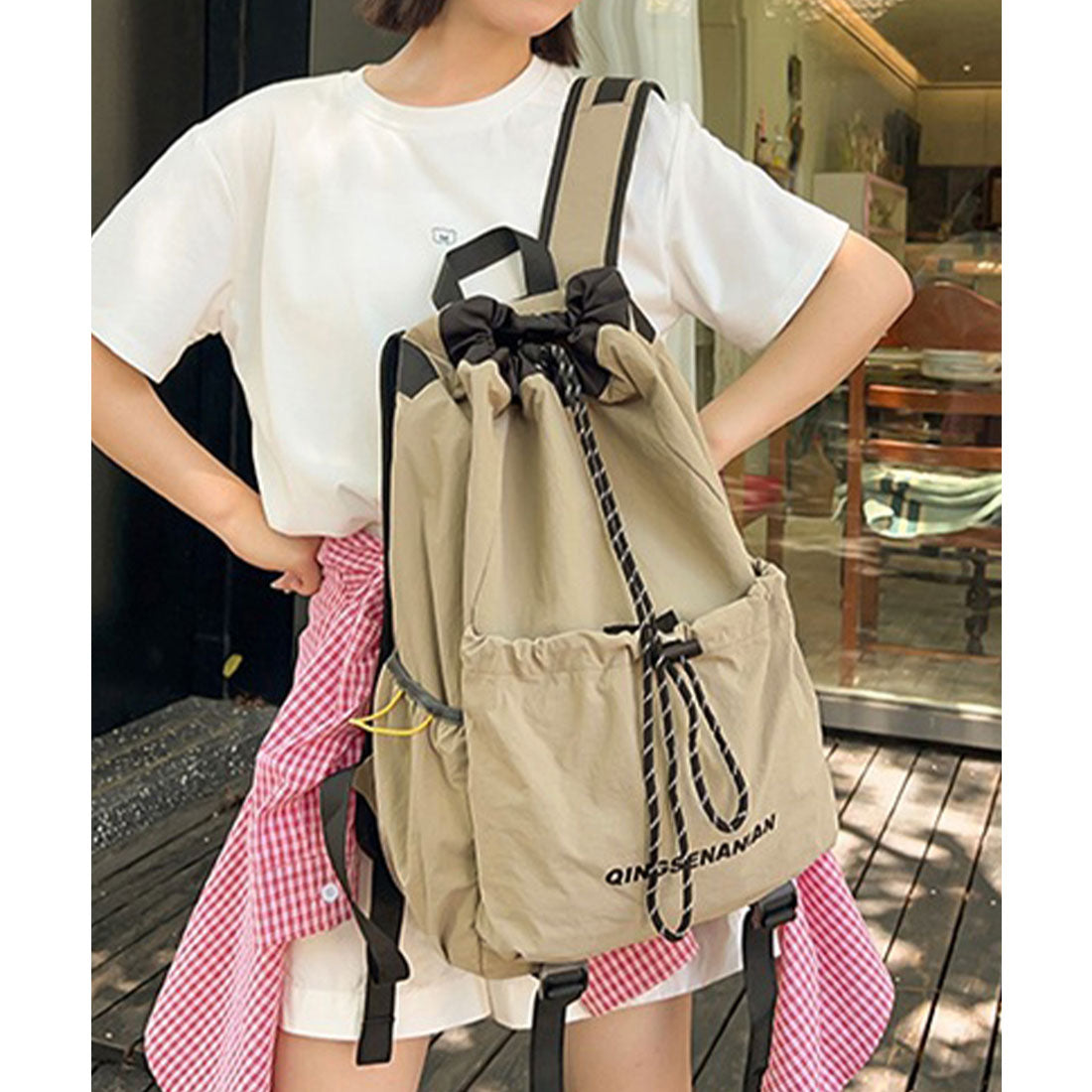 ミニミニストア miniministore パラコード巾着リュック大容量バックパック （ブラック） ブラック