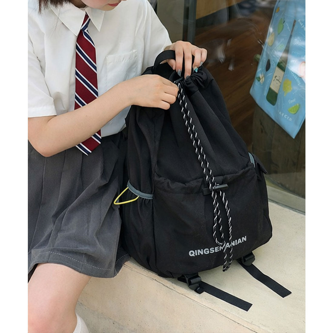 ミニミニストア miniministore パラコード巾着リュック大容量バックパック （ブラック） ブラック