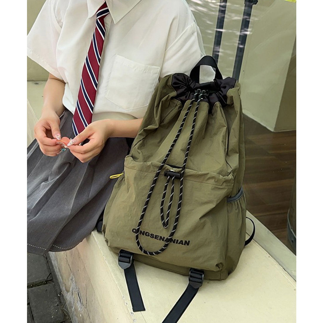 ミニミニストア miniministore パラコード巾着リュック大容量バックパック （カーキ） カーキ