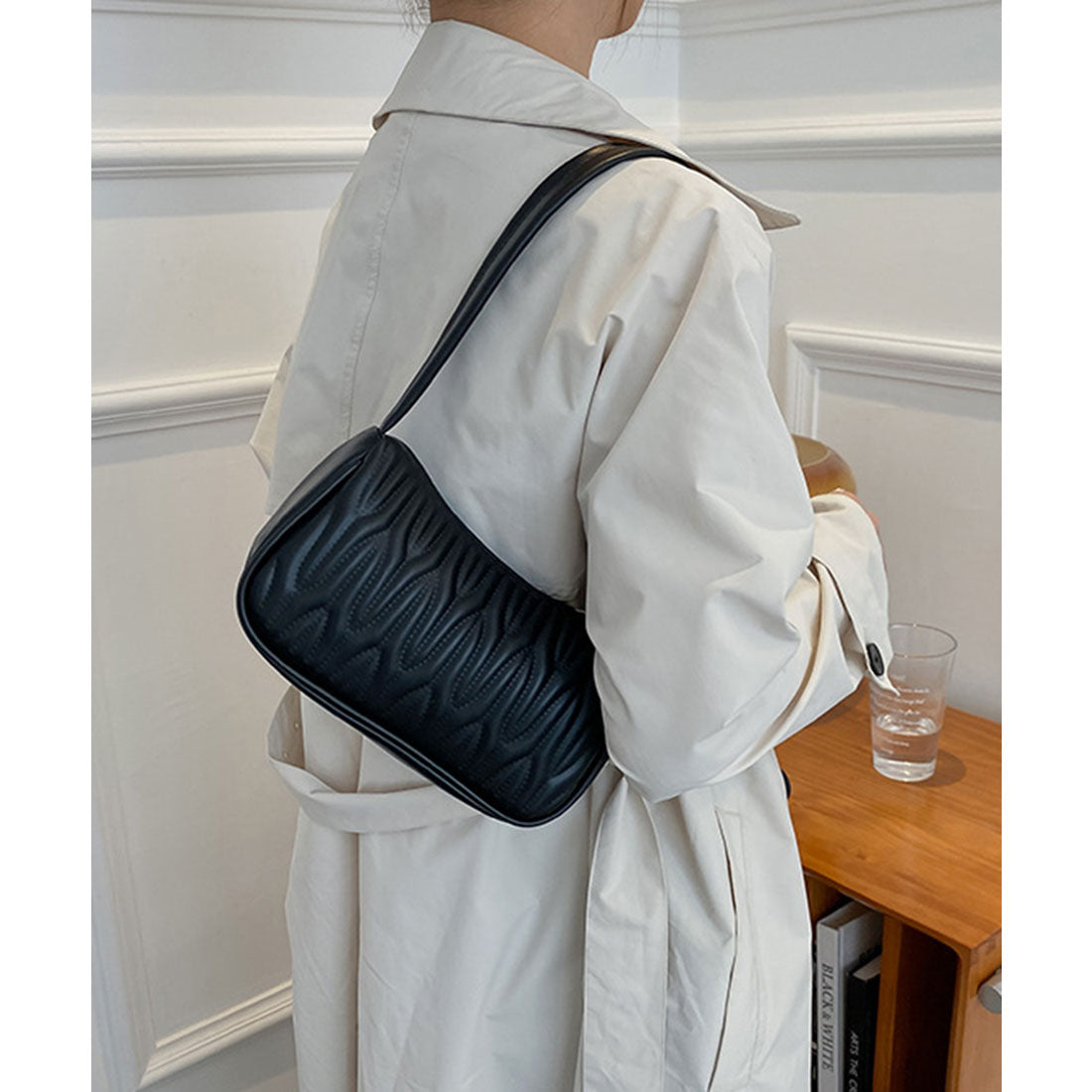 ミニミニストア miniministore ハンドバッグ PUレザー キルティング風 （ブラック） ブラック