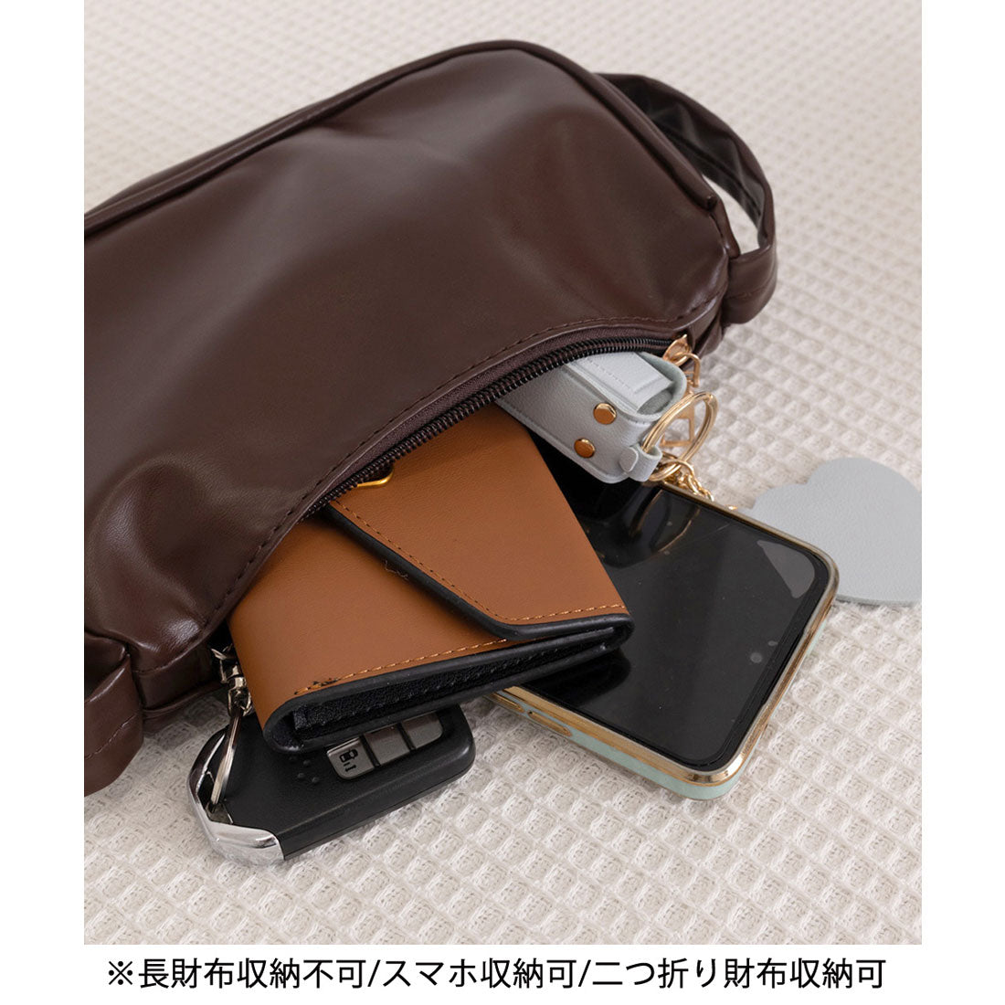 ミニミニストア miniministore ハンドバッグ PUレザー キルティング風 （ブラック） ブラック