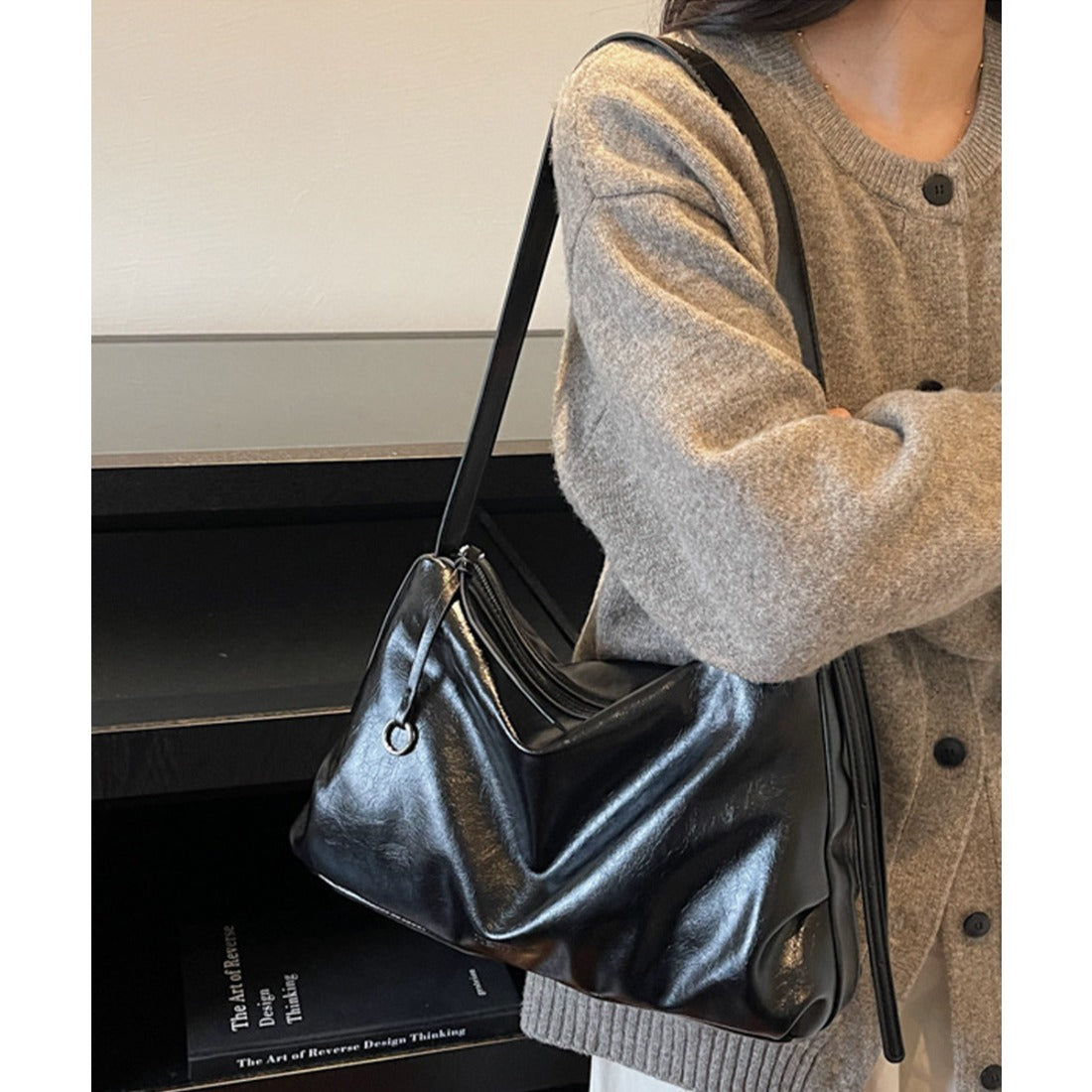 ミニミニストア miniministore ワンショルダーバッグ 大容量PUレザー鞄 （ブラウン） ブラウン