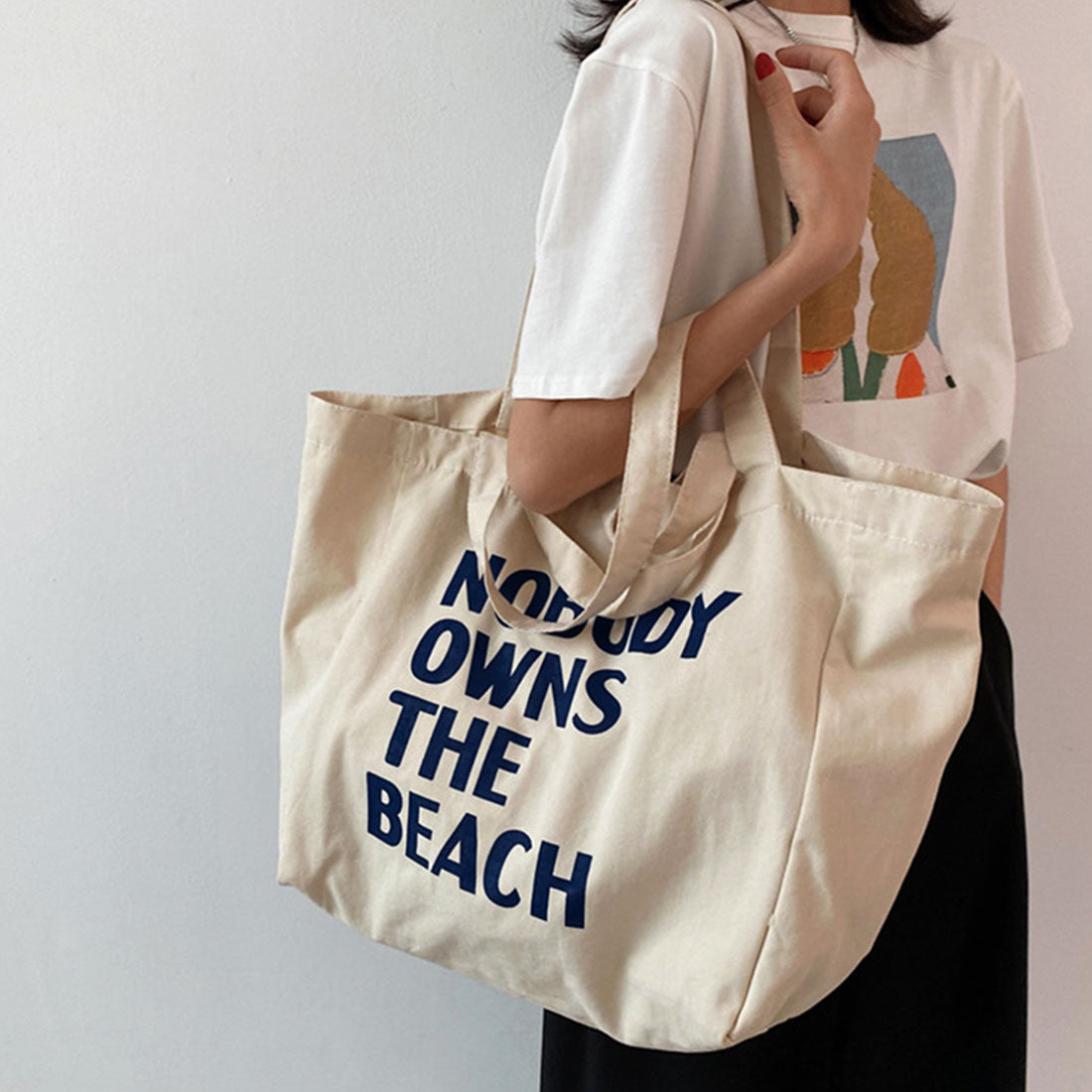 ロゴ キャンバス トートバッグ 2way,アイボリー