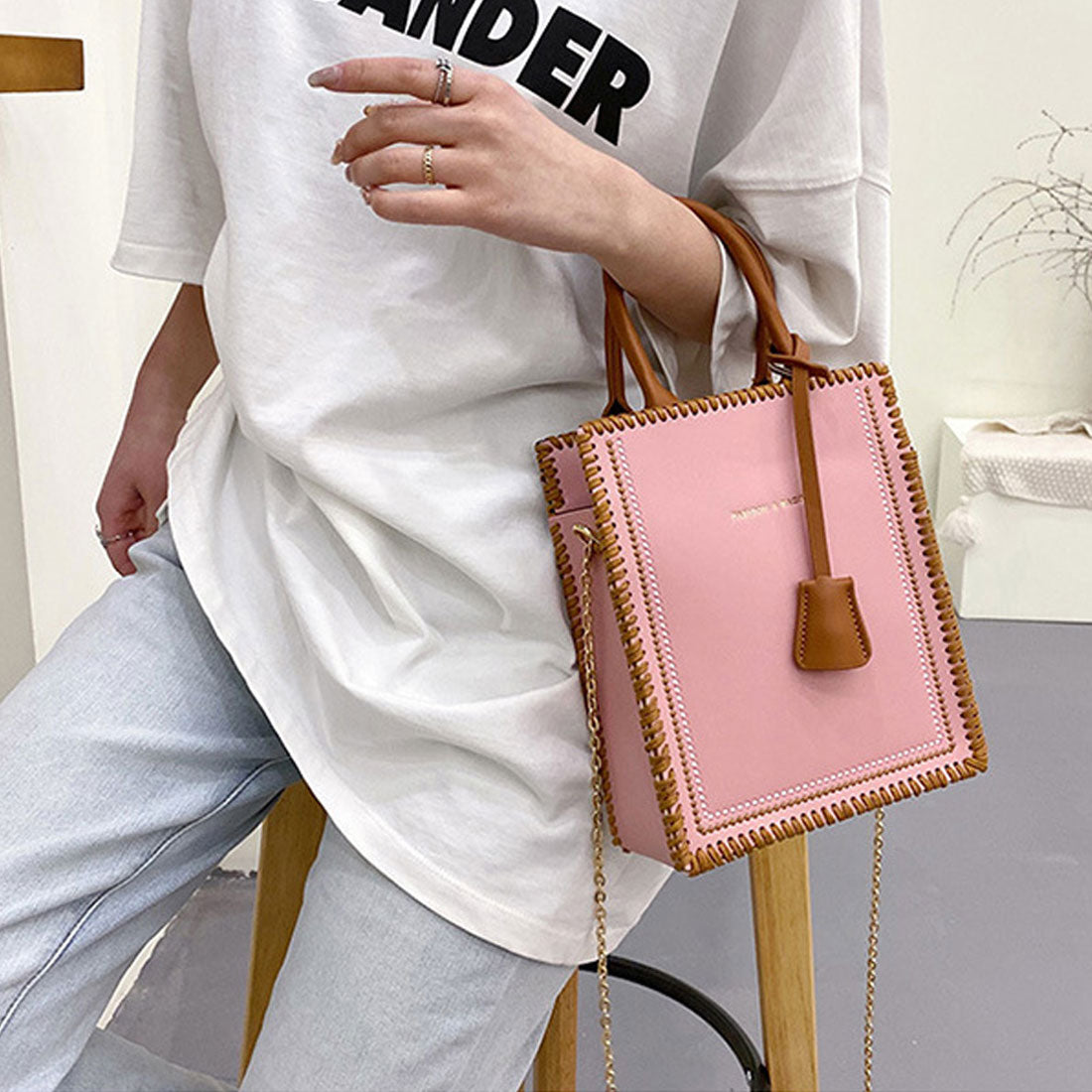 ショルダーバッグ チェーン PUレザー