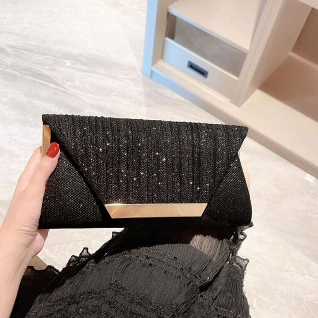 DG ブラック パーティーバッグ Clutch Bag Wedding Party Bag