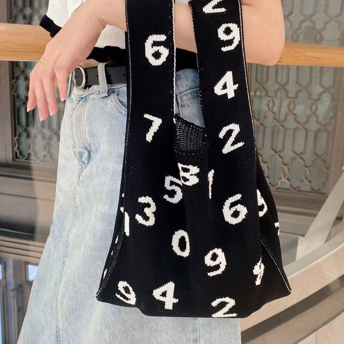 Knit bag Ladies mini tote bag