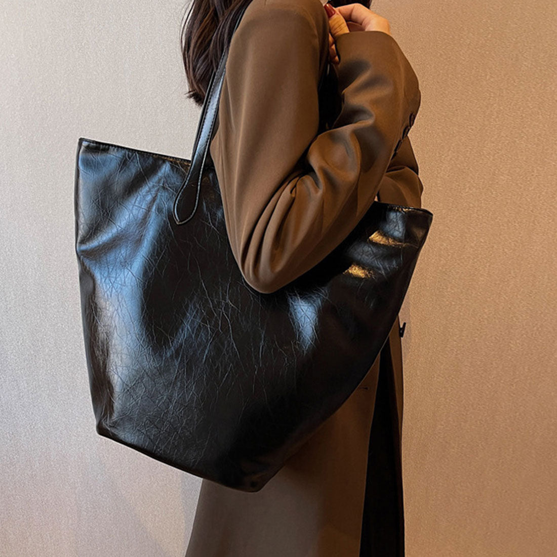 PU皮革手提袋大容量復古