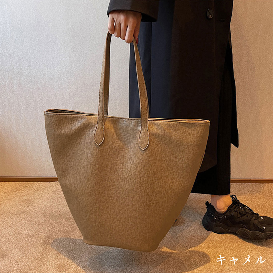 PU皮革手提袋大容量復古