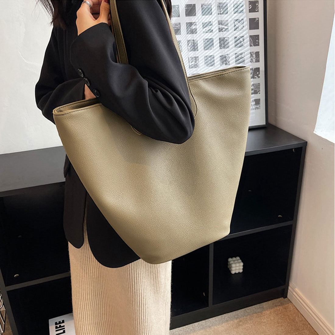 PU皮革手提袋大容量復古