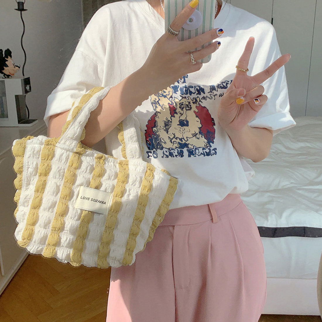 ミニトートバッグ ポップコーン軽量バッグ