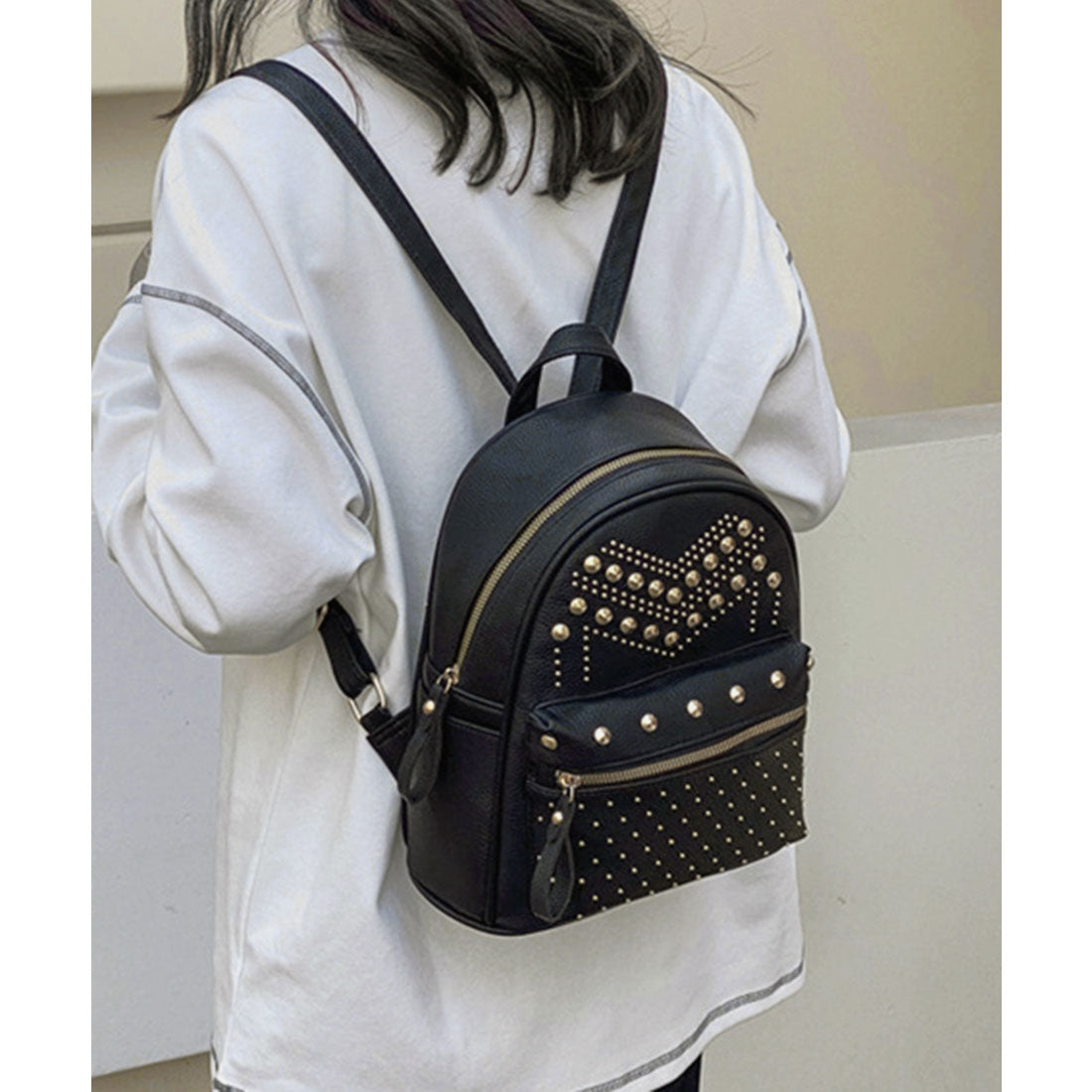 リュックサック スタッズ フェイクレザー