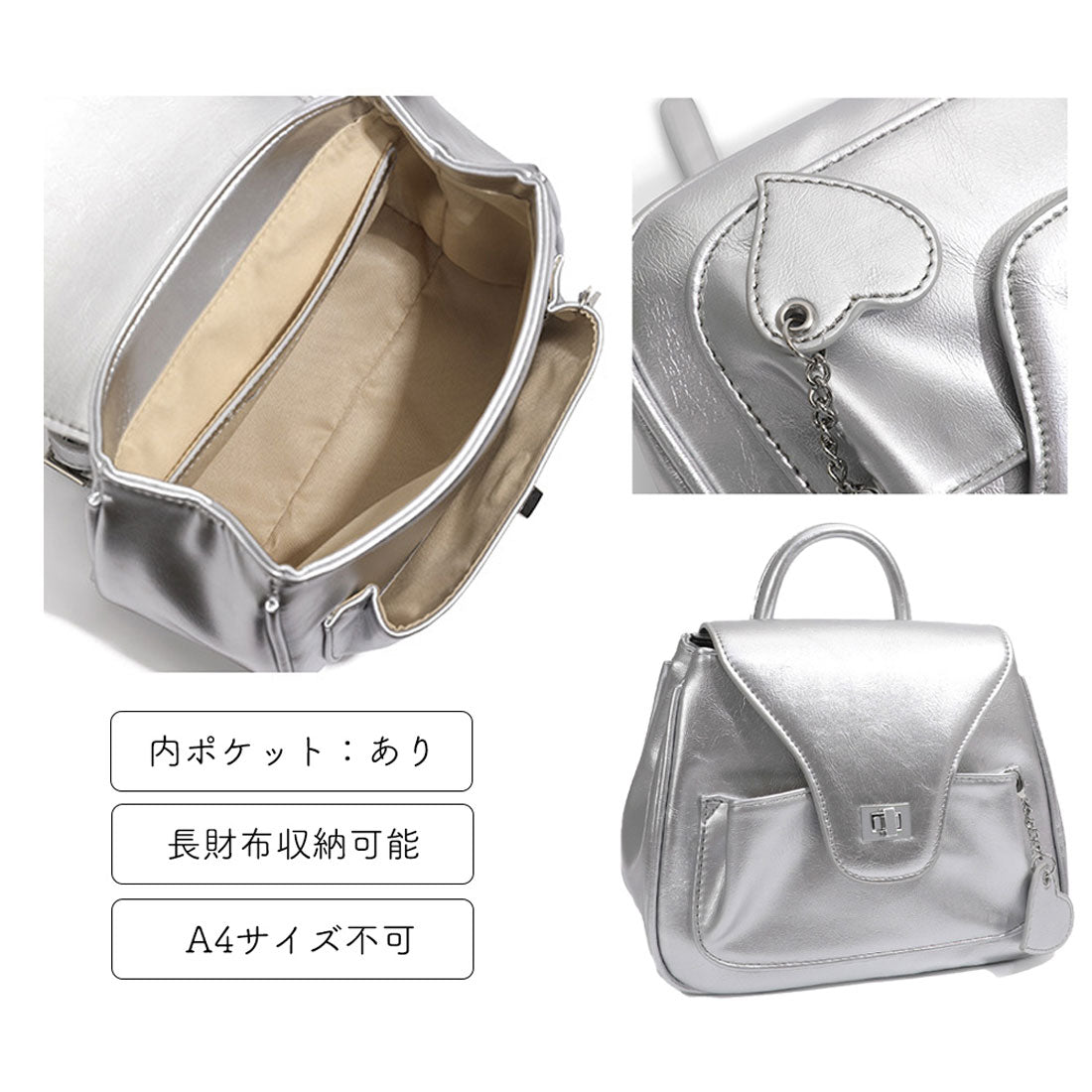 スクエアバッグ 可愛い リュックサック ブラック