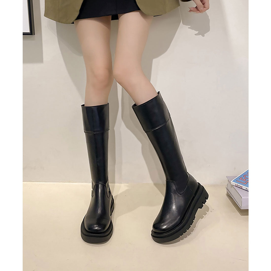 ミニミニストア miniministore 厚底ロングブーツ ジョッキー 韓国風