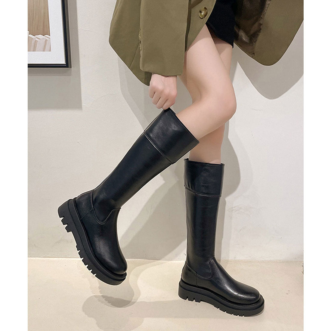 ミニミニストア miniministore 厚底ロングブーツ ジョッキー 韓国風
