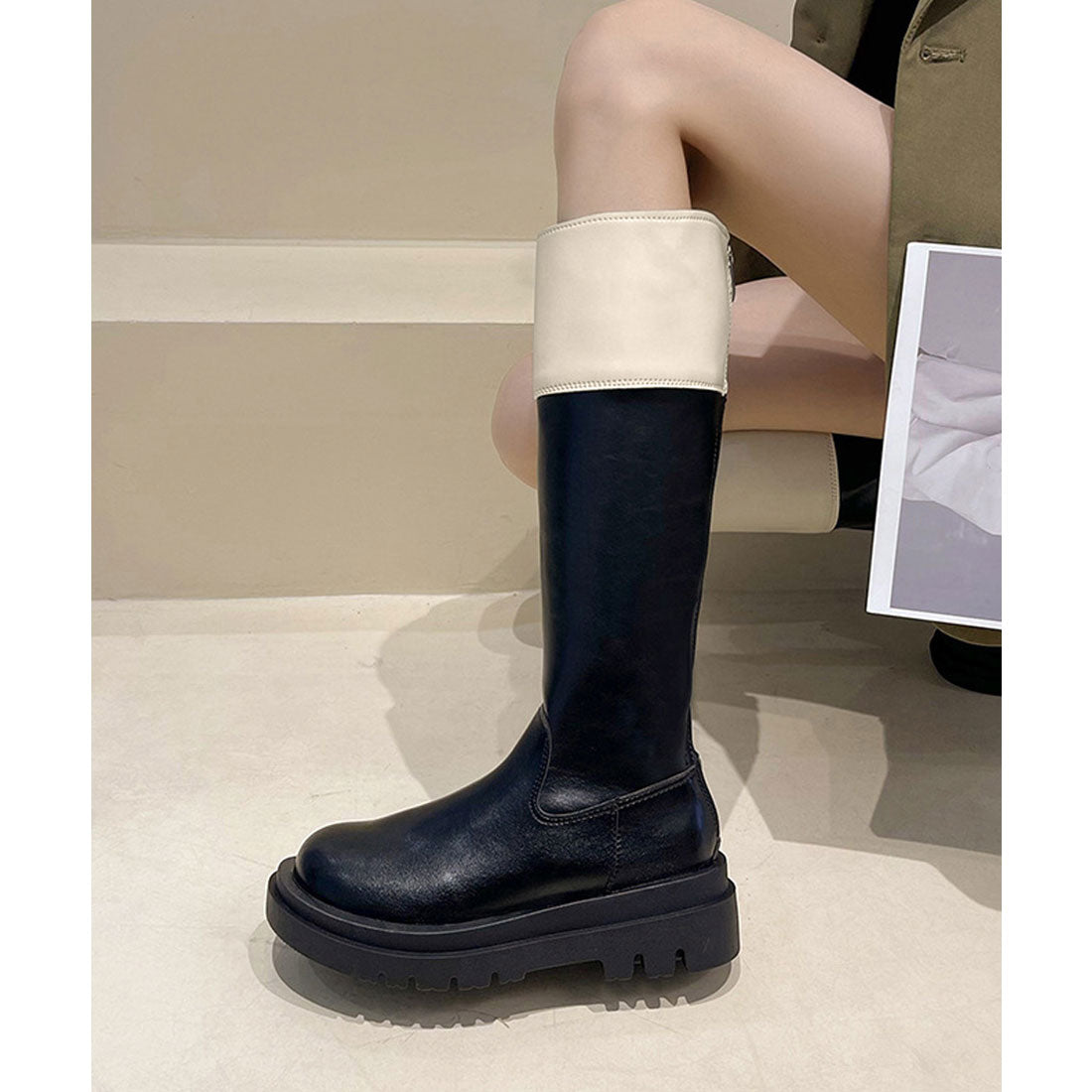 ミニミニストア miniministore 厚底ロングブーツ ジョッキー 韓国風