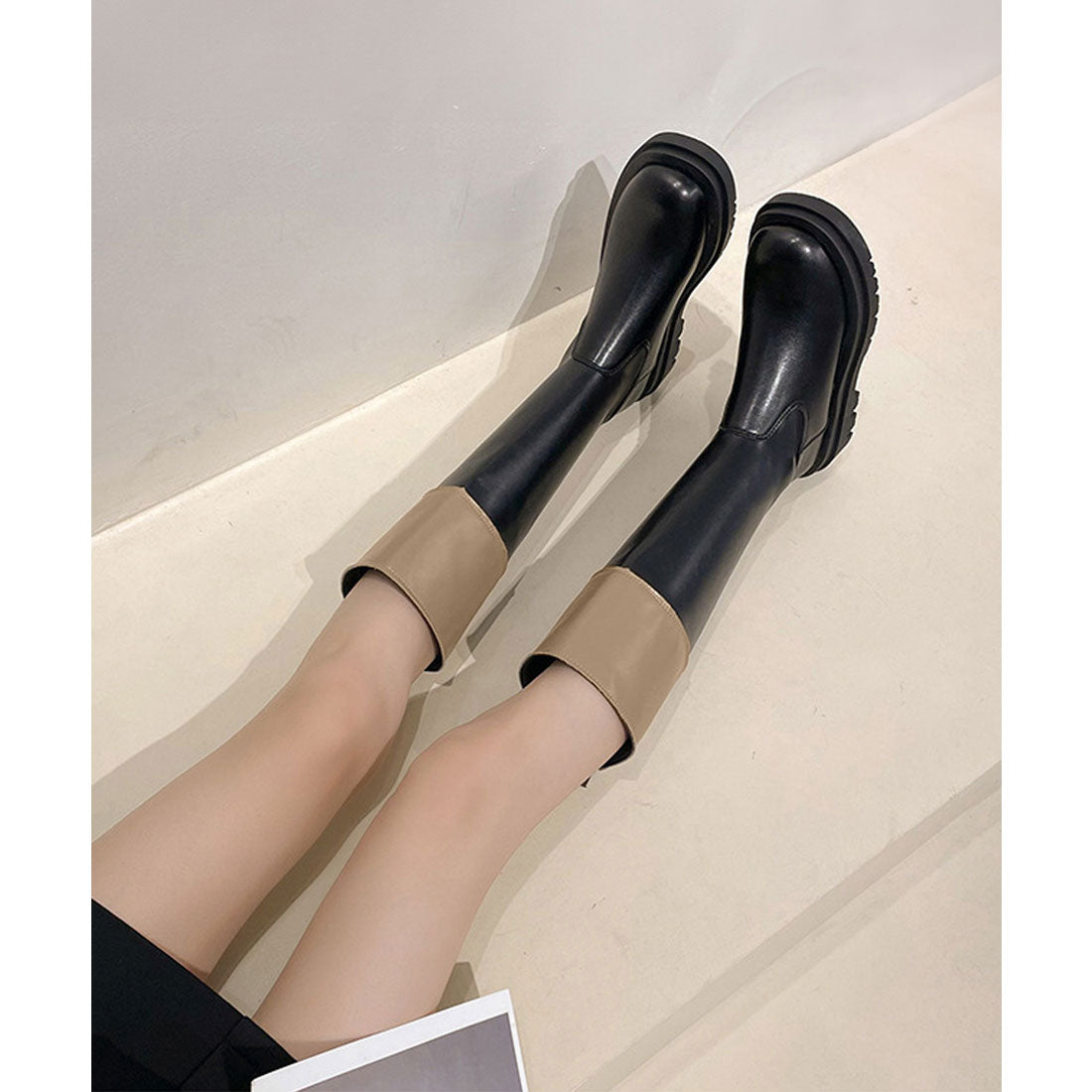 ミニミニストア miniministore 厚底ロングブーツ ジョッキー 韓国風