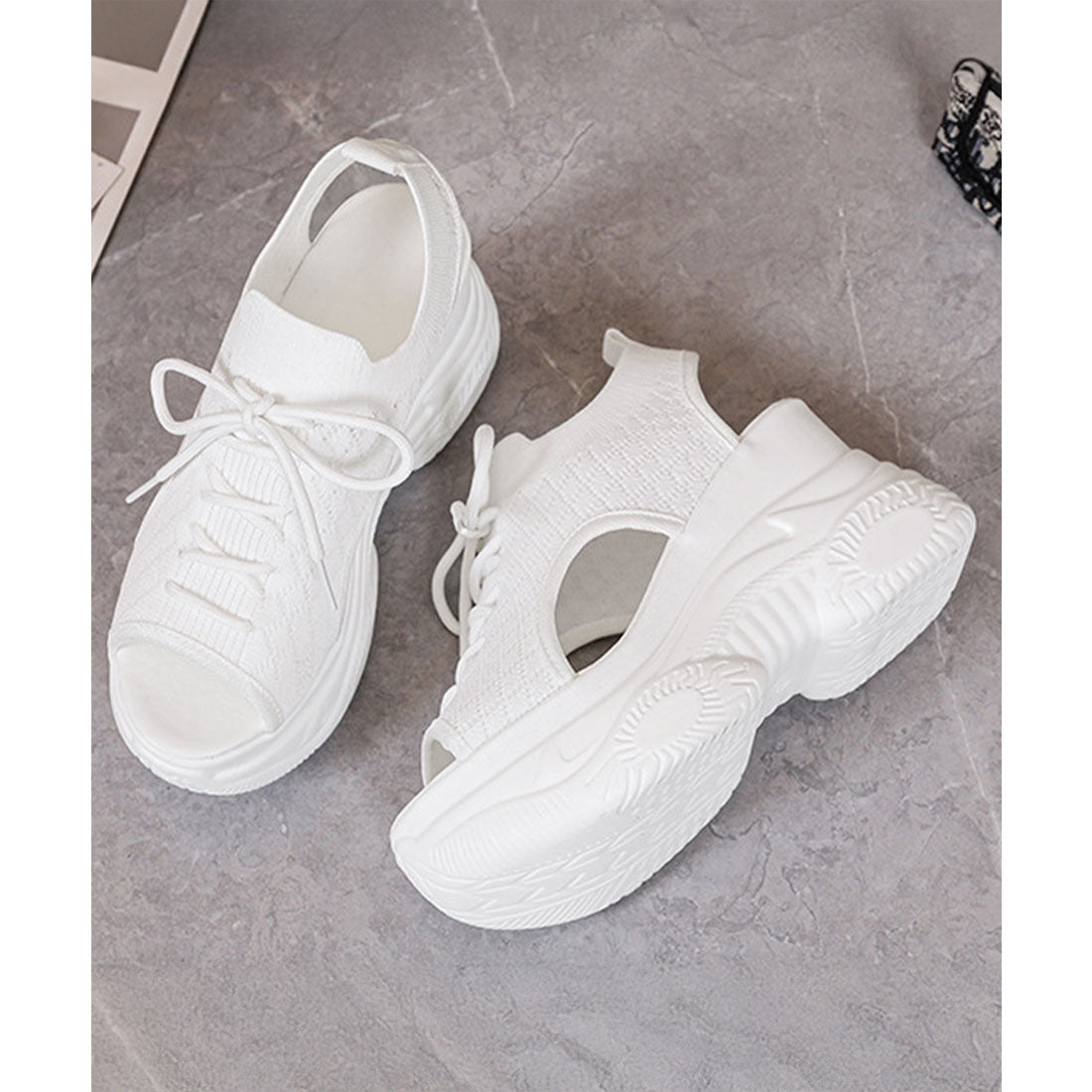 ミニミニストア miniministore 厚底ニットサンダル スポーツサンダル 夏 （ブラック） ブラック
