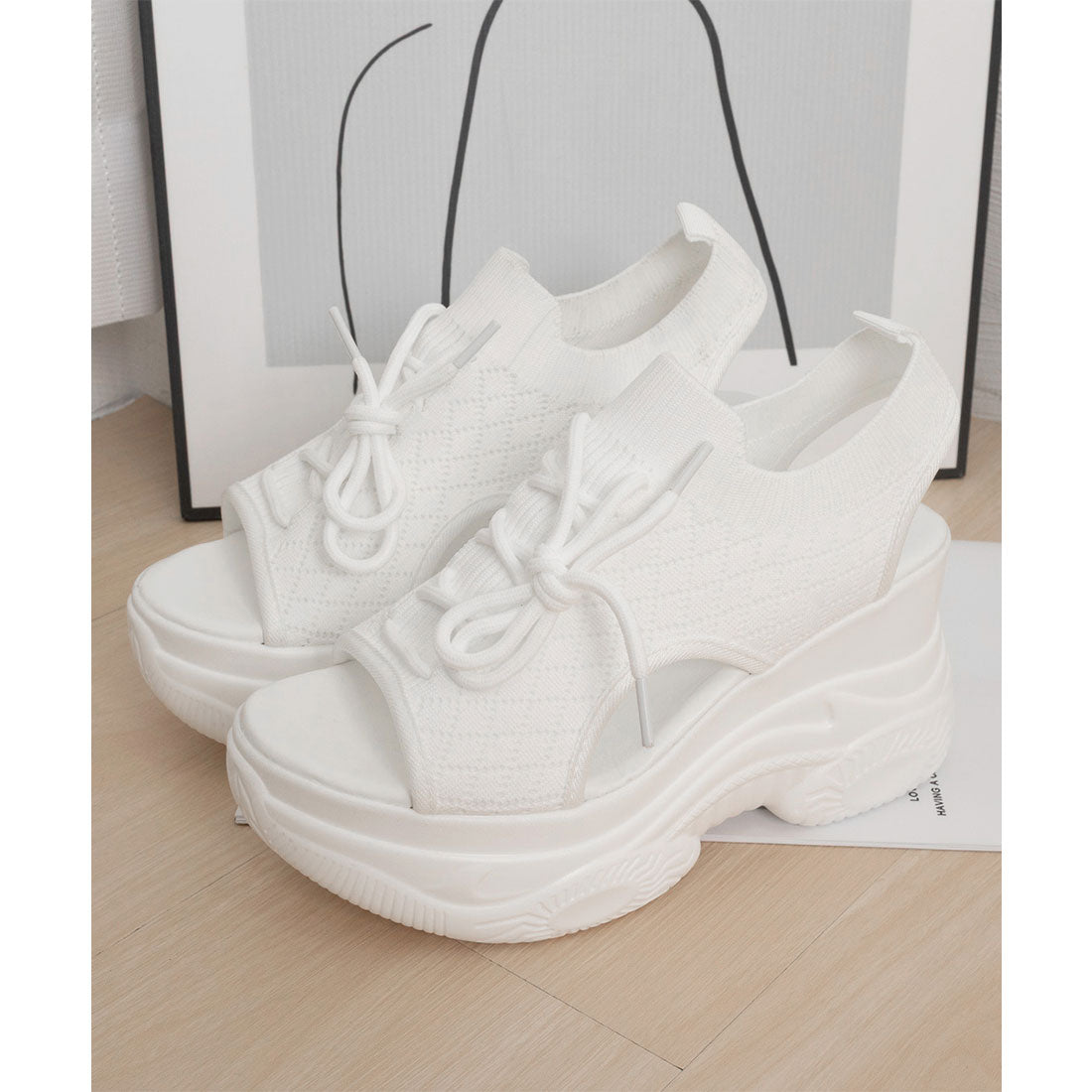 ミニミニストア miniministore 厚底ニットサンダル スポーツサンダル 夏 （ブラック） ブラック