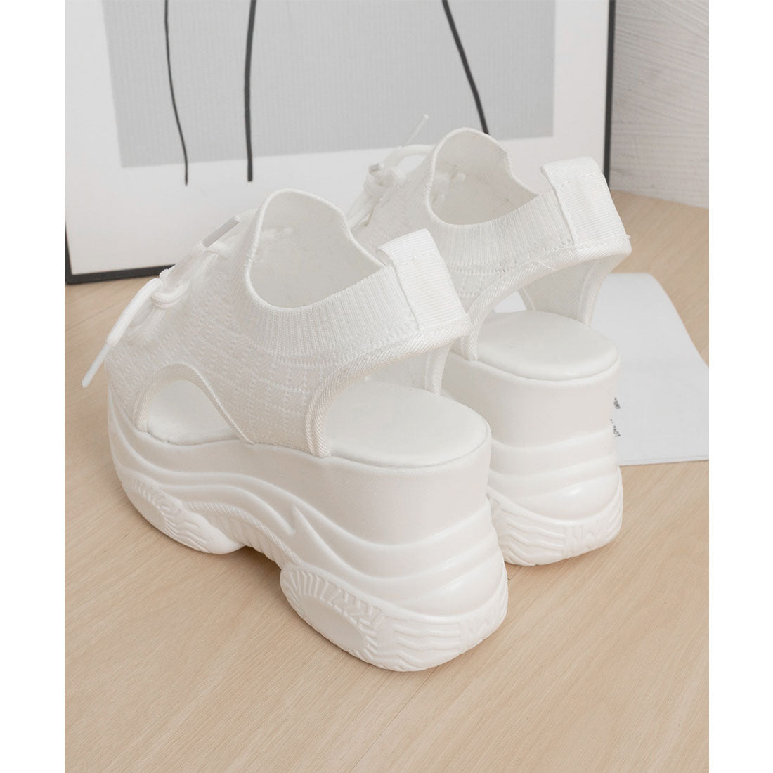 ミニミニストア miniministore 厚底ニットサンダル スポーツサンダル 夏 （ブラック） ブラック