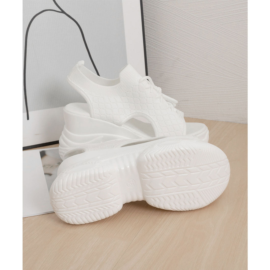 ミニミニストア miniministore 厚底ニットサンダル スポーツサンダル 夏 （ブラック） ブラック