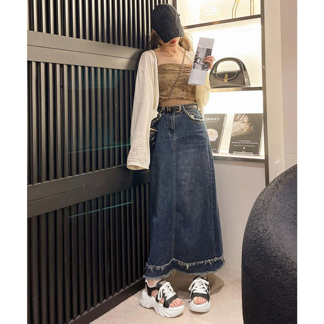 ミニミニストア miniministore レースアップスニーカーサンダル厚底靴美脚 （ブラック） ブラック