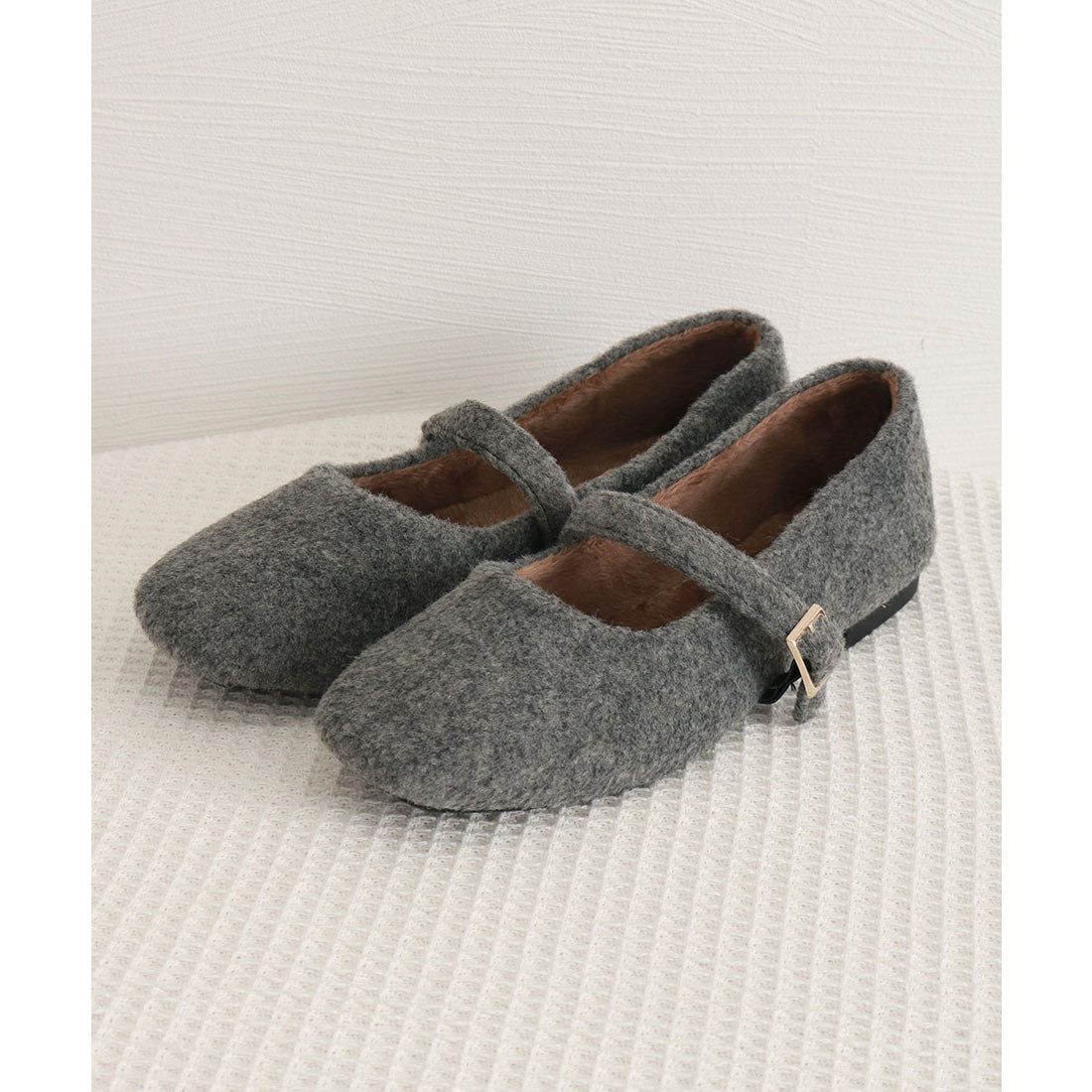 ミニミニストア miniministore メリージェーンシューズ もこもこパンプス （ブラウン） ブラウン