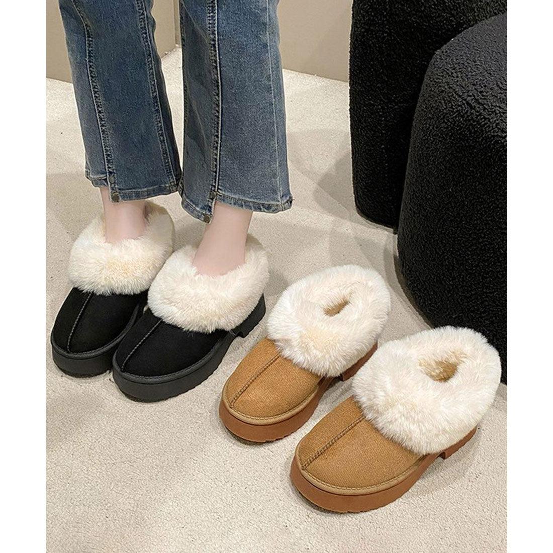 ミニミニストア miniministore スエード調 ショートムートンブーツ厚底靴 （キャメル） キャメル